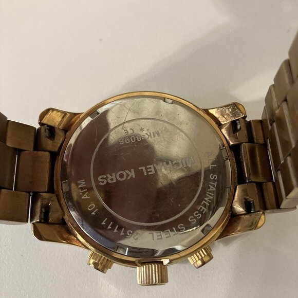 Michael Kors MK5384 Rose Gold Wrist Watch Women Preowned Needs Battery - Picture 4 of 4